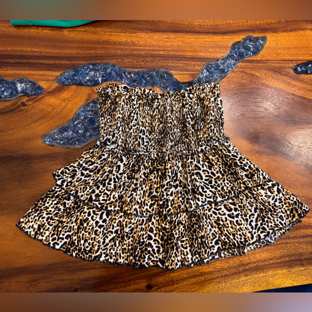Leopard ruffle skirt size S